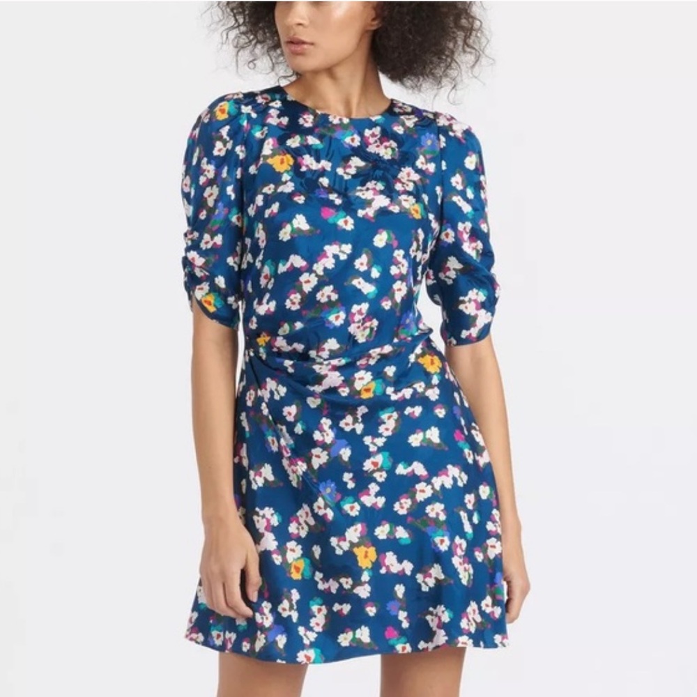 Tanya Taylor Liz Floral Silk Jacquard Dress, sz 12